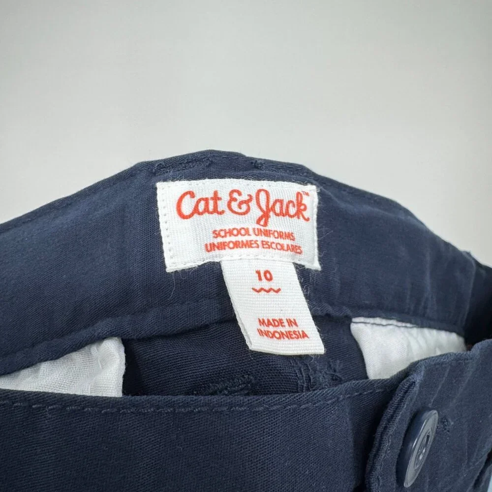 NEW Cat & Jack Boys' Chino Uniform Shorts - Navy - Size 10